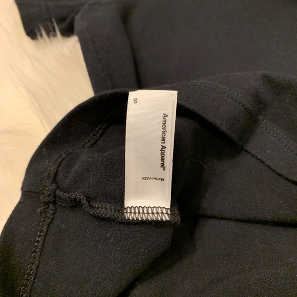 American Apparel Spandex Short Sleeve Crop Top Shirt BLACK Size Small - Picture 4 of 5